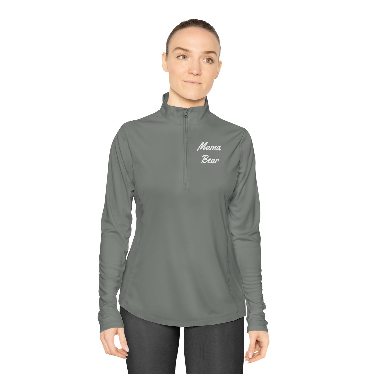 Ladies Quarter-Zip Pullover - "Mama Bear" Inspirational Activewear