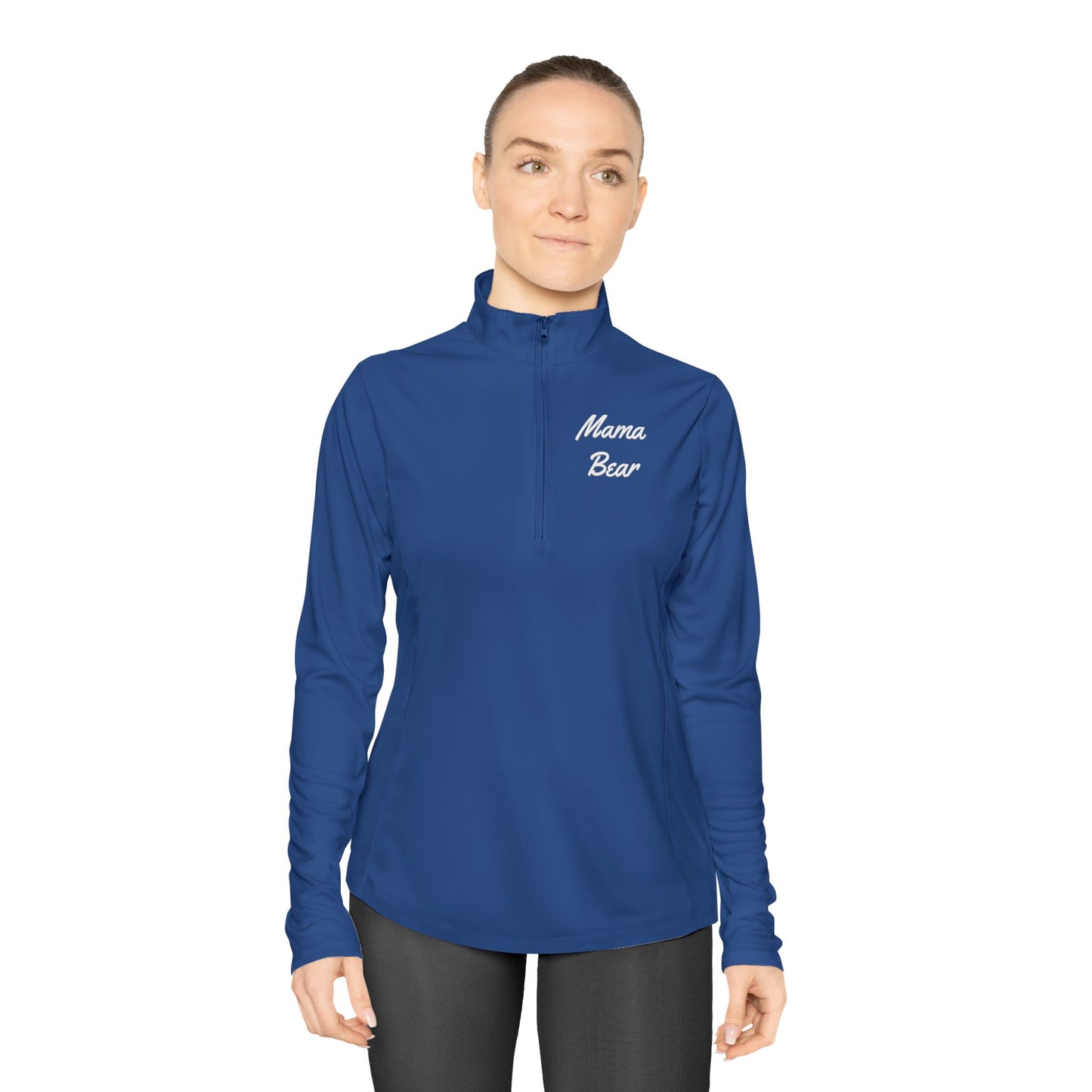 Ladies Quarter-Zip Pullover - "Mama Bear" Inspirational Activewear